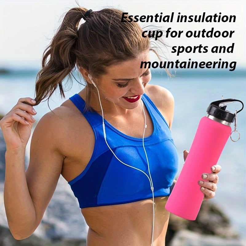 Outdoor Portable Sports Water Bottle Double layer Stainless Steel Water Cup