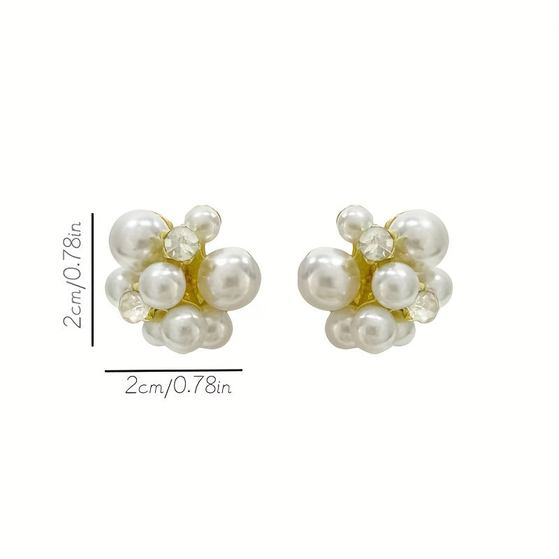 Flower Ball Rhinestone Earrings for Girls
