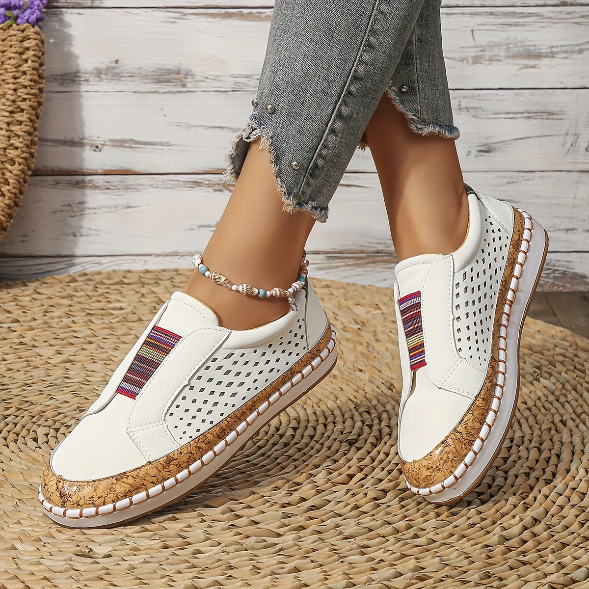 Women's Hollow Out Slip-On Sneakers Lightweight Loafers