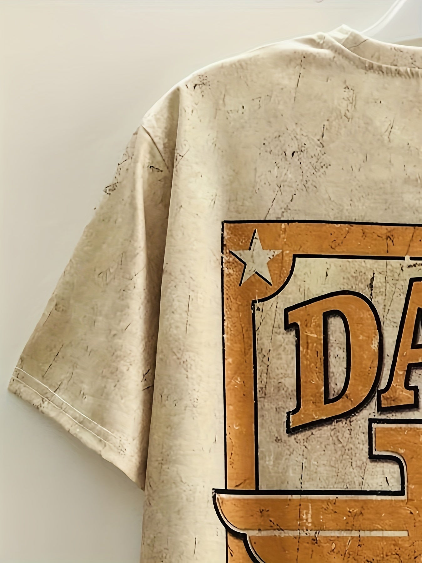 ''DAD'S GARAGE'' Pattern Print Men's Short Sleeve Comfy T shirt Graphic Tee