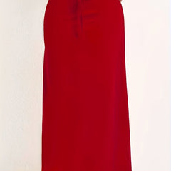 Solid Drawstring Maxi Skirt High Waist Casual Spring Summer Women's Clothing