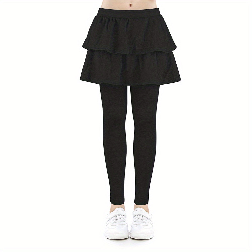 Girls Leggings With Skirt Warm Kids Leggings Tutu Pants For 4 10 Years Girl