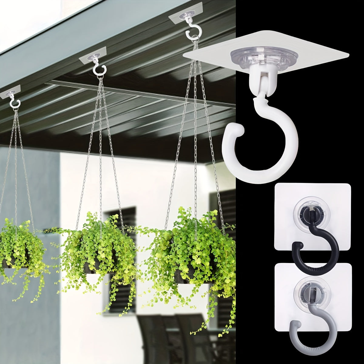 360 Rotatable Hook Self adhesive Ceiling Hanging Hook For Hanging Bird Feeder