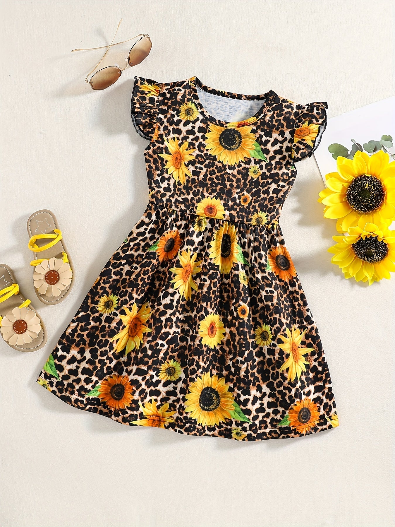 Girls Casual Dots Allover Print Summer Dress