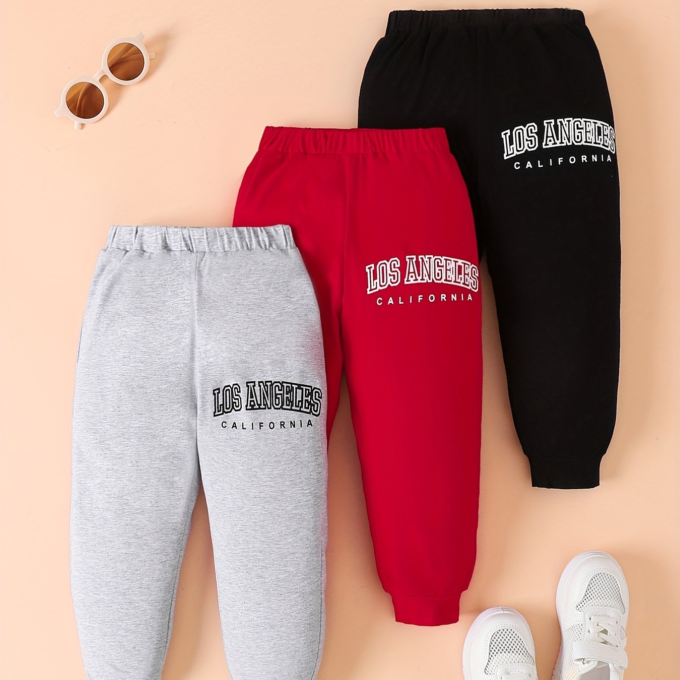 Baby Boys LA CA Sweatpants Casual Soft Cotton Trousers