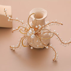 Faux Pearl Hair Clip Bridal Flower Headdress