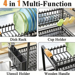 2 Tier Dish Drying Rack with Cup Holder