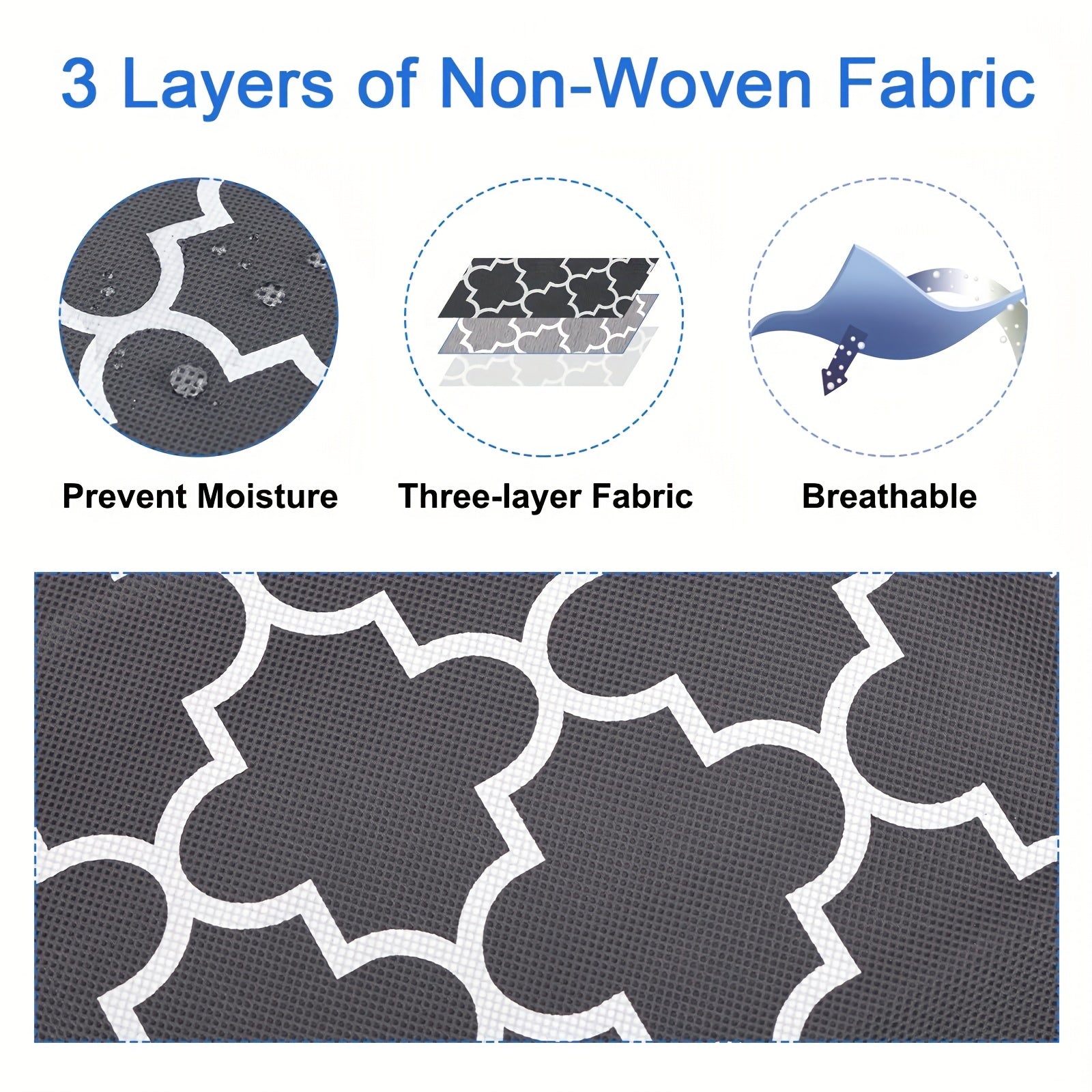 3pcs Large Capacity Storage Bag Clothes Organizer