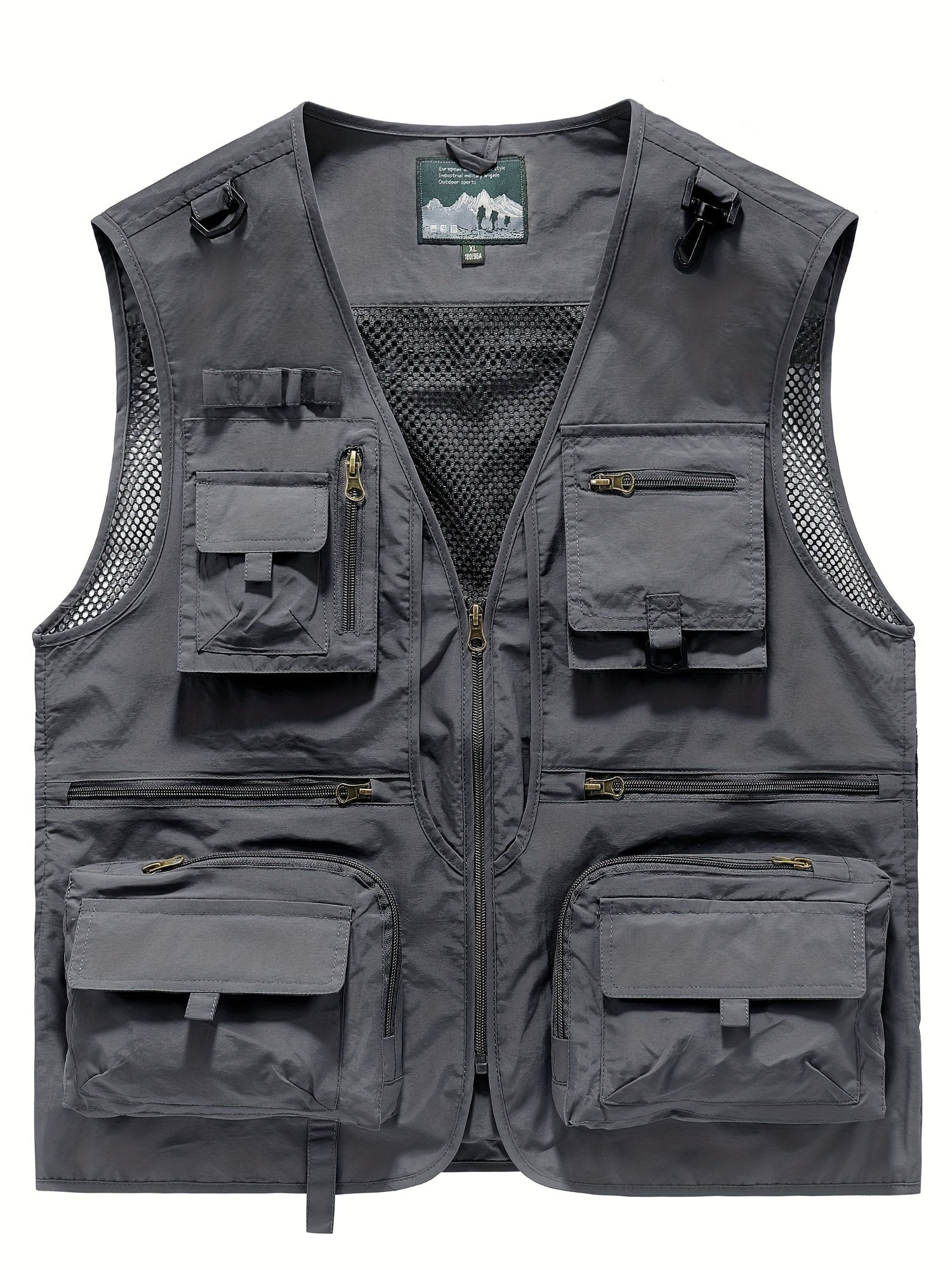 Men's Zipper Cargo Vest For Spring Summer Outwear