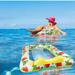 Square Pool Float with Headrest - Thickened PVC Inflatable Lounger