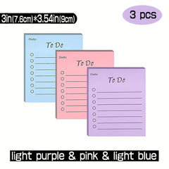 6 Pads To Do List Sticky Notes 6 Colors Optional Sticky Pads Memo