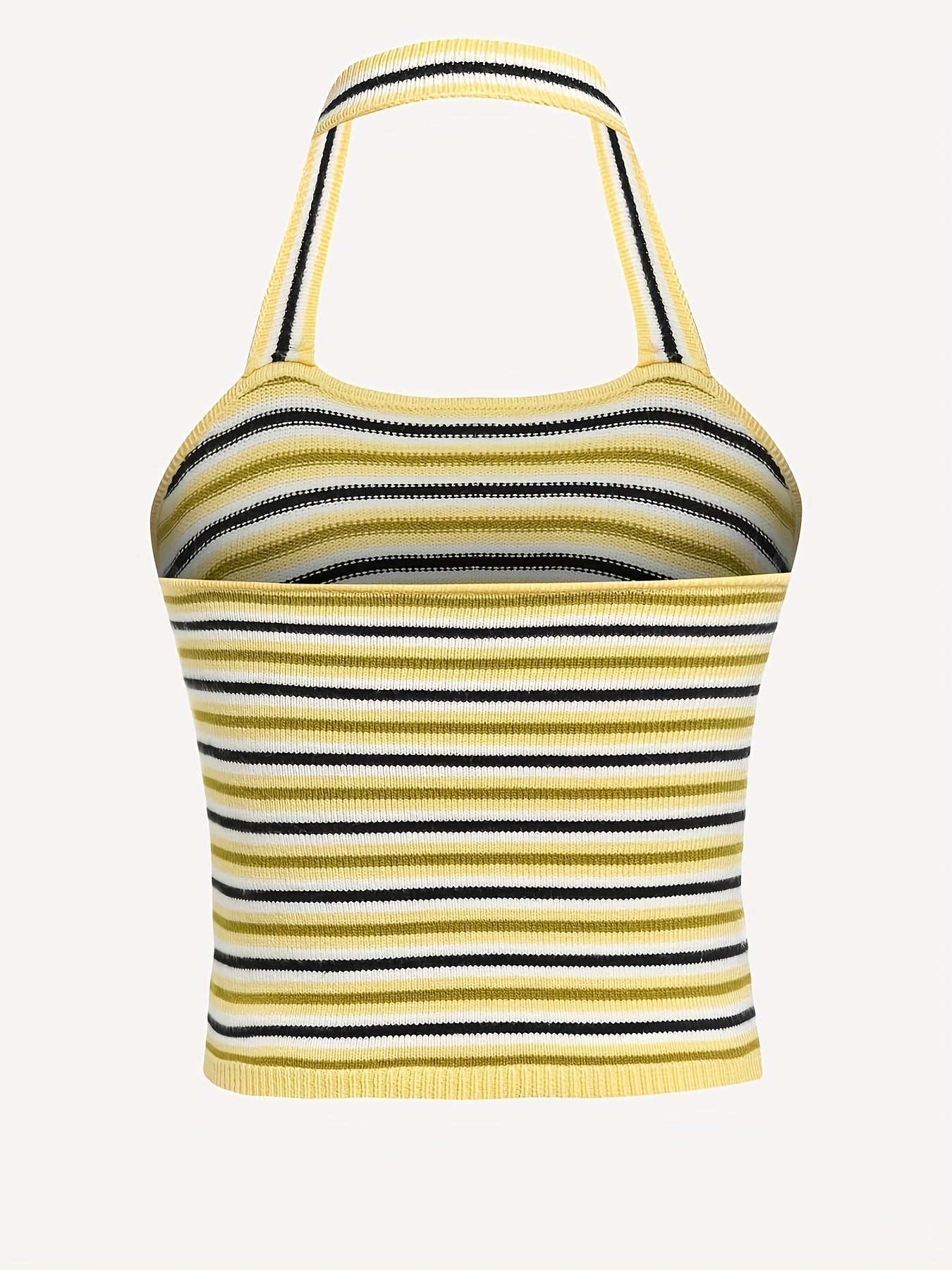 Y2K Striped Backless Halter Top