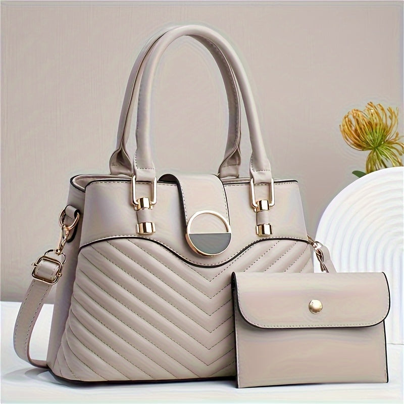 Top Handle Satchel & Crossbody Bag Women's Purse Set with Stylish Straps