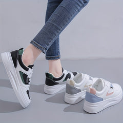 Women's Lace Up Low Top Running Shoes Breathable Thick Sole Walking Shoes
