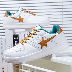 Star Print Skate Shoes for Men Breathable Wear Resistant Non Slip Sneakers