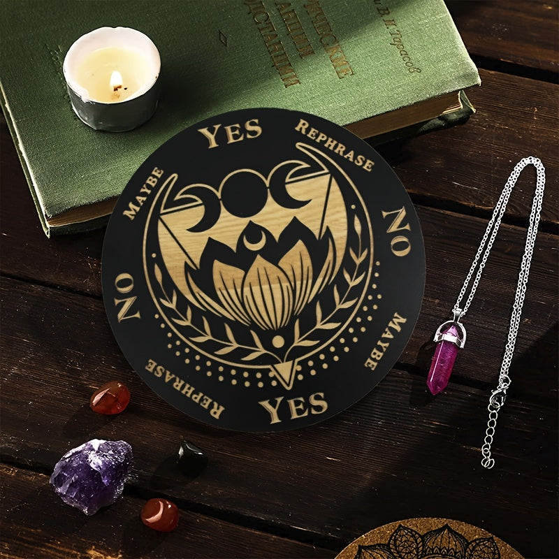 Wooden Witch Pendulum Board Crystal Dowsing Pendulum