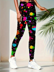 Graffiti Print Leggings Butt Lifting Yoga Pants