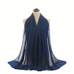 75D Pearl Chiffon Long Scarf Plain Scarf For Men Women