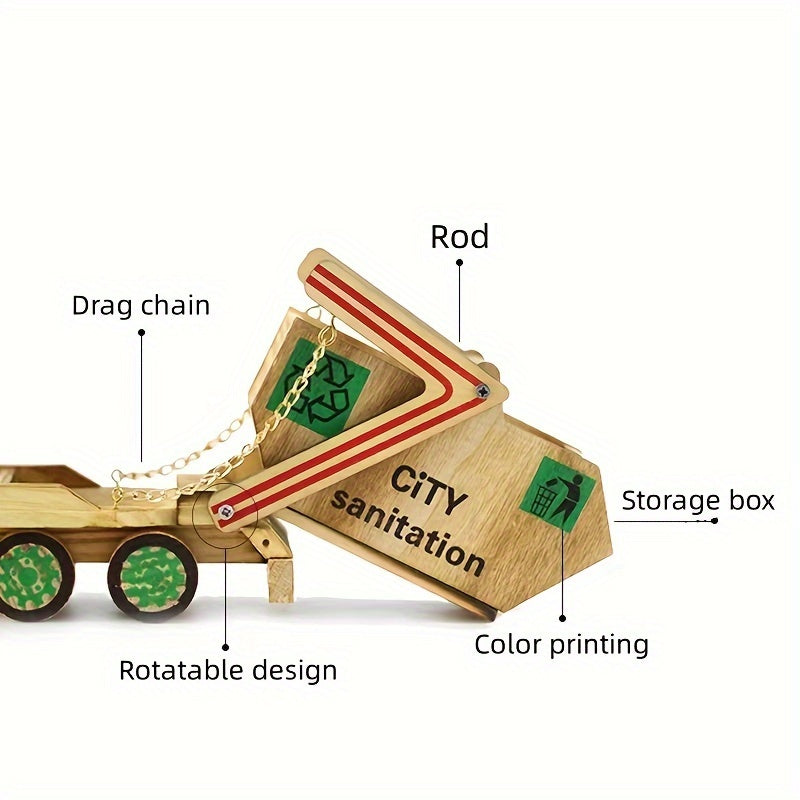 Engineering Guard Car Mini Model Car Toy Painted Wooden Toy Car Model
