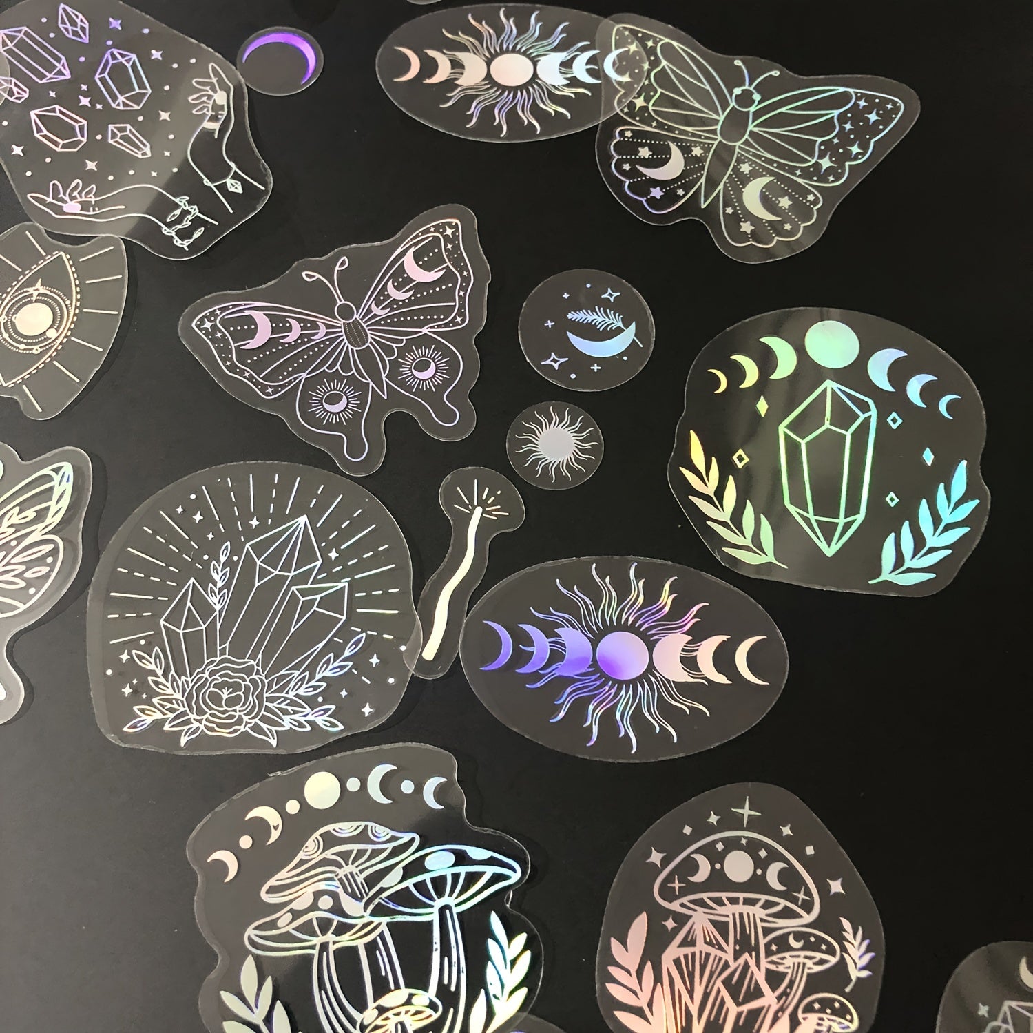 80Pcs Glitter Butterfly Moon Waterproof Stickers