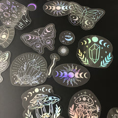 80Pcs Glitter Butterfly Moon Waterproof Stickers