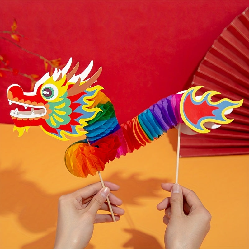 8pcs DIY Paper Dragon Dance Materials Set