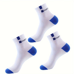 Men's Breathable Cotton Sports Quarter Socks (3 Pairs)