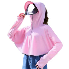 Women's Summer Sun Jacket with Hooded Lens Breathable Sunshade