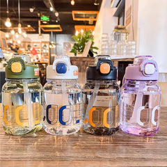 680ml Transparent Straw Water Cup Large Capacity Portable Plastic Bottle