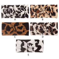 Leopard Print Bow Hair Band Headwear for Baby Girls