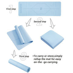 Foldable TPE Yoga Mat with Body Line, Non-slip Fitness Mat