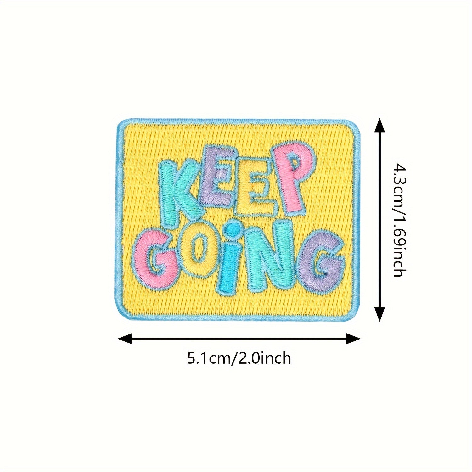 1pc Keep Going Slogan Embroidered Morale Patch PVC Applique