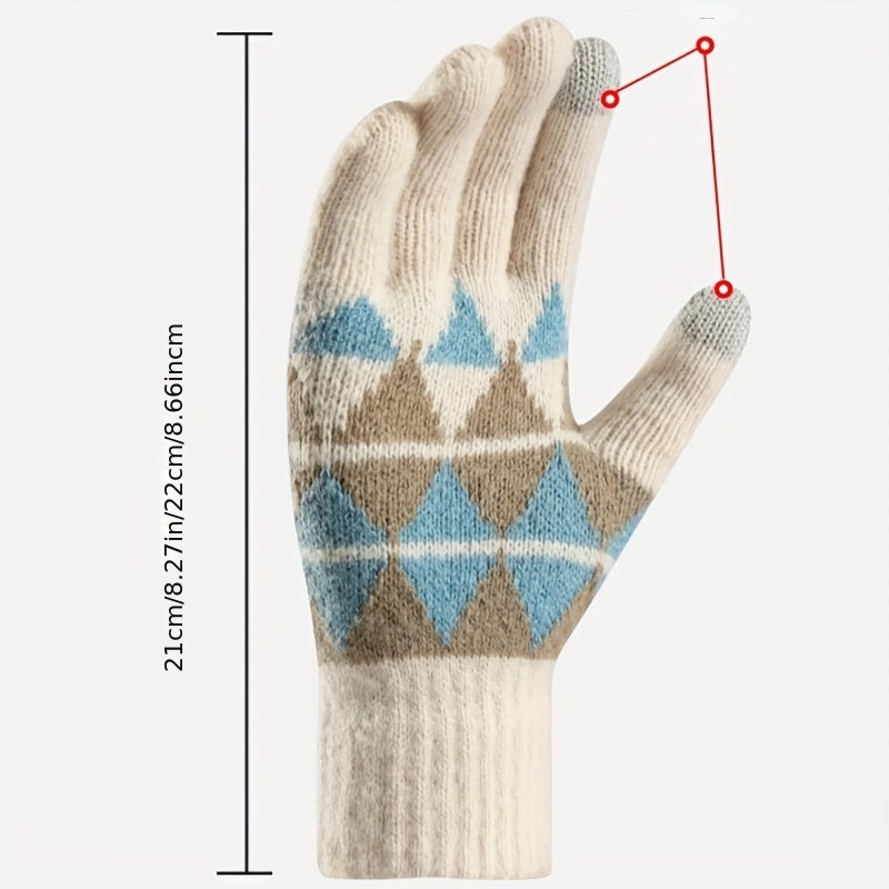Winter Thickened Warm Plush Gloves Touch Screen Knitted Gloves