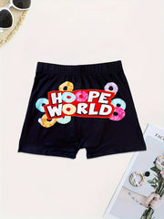 Skinny Letter Print Yoga Shorts for Women