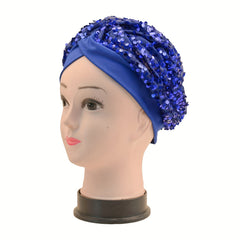 Sequin Decor Turban Cap Stylish Women's Head Wraps