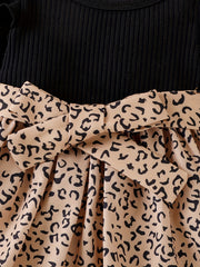 Baby Girl Leopard Print Dress Set with Hat & Belt