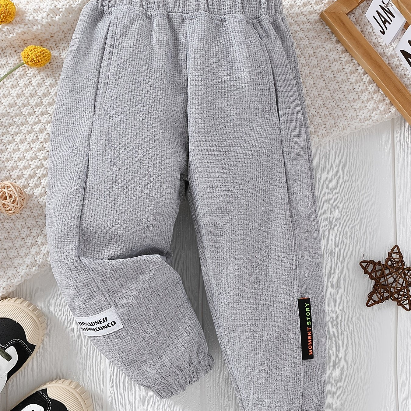 Boys Elastic Waist Sweatpants Casual Sports Jogger Cropped Pants