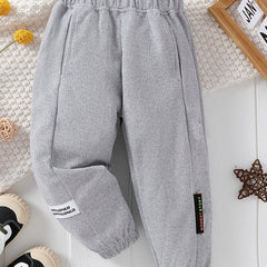 Boys Elastic Waist Sweatpants Casual Sports Jogger Cropped Pants
