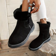 Women's Warm Winter Snow Boots Faux Fur Zipper Side Snow Boot