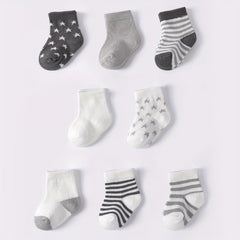 8 Pairs Infants & Toddlers Star & Stripe Socks Spring Autumn