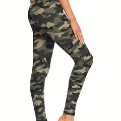 Camouflage Print High Waist Leggings for Women