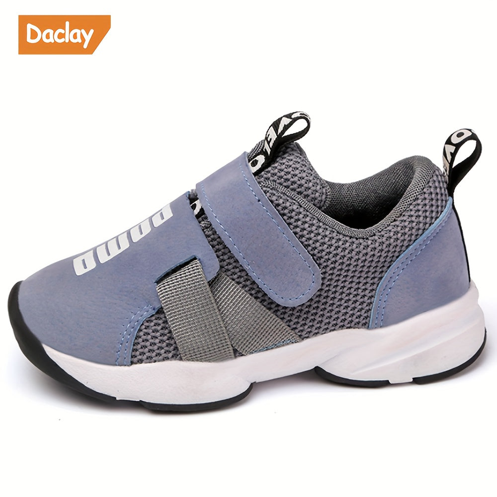 Daclay Girl's Breathable Sneakers Hook & Loop Fastener Non Slip Casual Shoes