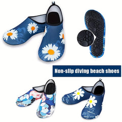 Floral Pattern Water Shoes for Kids & Adults - Quick Dry Non Slip Lightweight