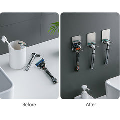 3pc Silver Razor Holder Storage Rack Stand Multifunctional Hanger