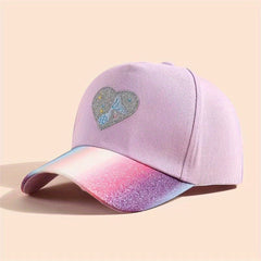 Kids Rainbow Embroidered Love Baseball Cap Visor