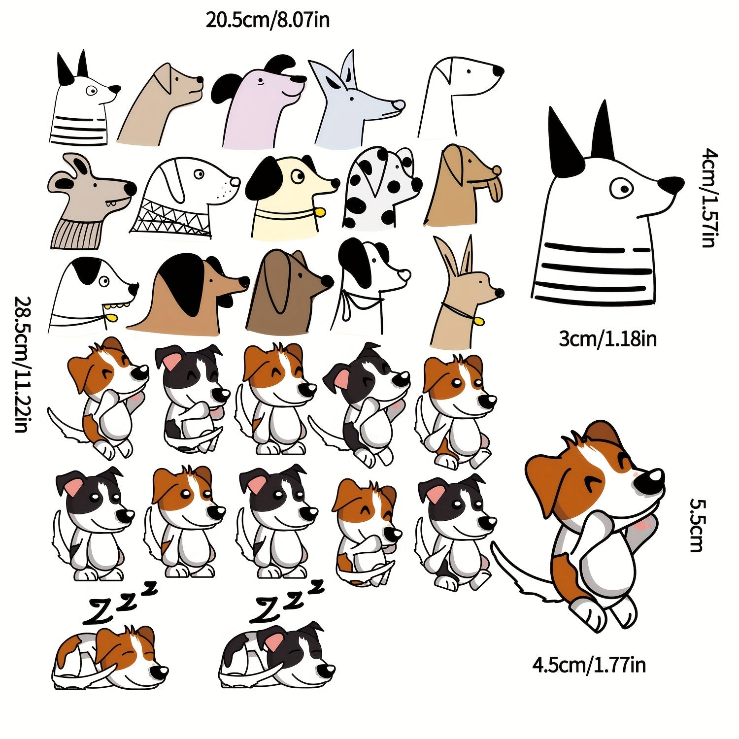 27pcs Dog Iron-On Sticker Patch Animal Heat Transfer DIY T-shirt Jeans Decor