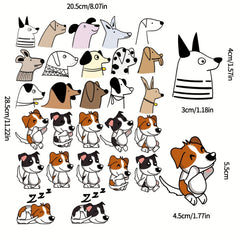 27pcs Dog Iron-On Sticker Patch Animal Heat Transfer DIY T-shirt Jeans Decor