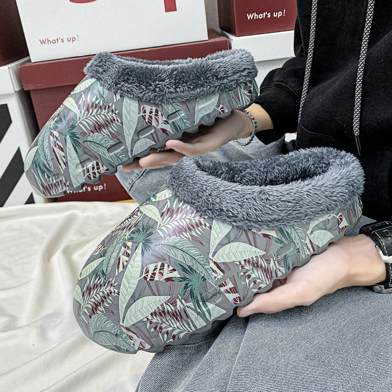 Men's Tropical Graffiti Plush Slippers