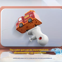 Convertible Fire Truck & Water Gun Toy Manual Pump Spray Dual Play