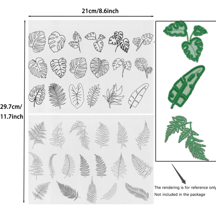 Floral Alphabet Embroidery Stickers - Hand Sewing Stabilize